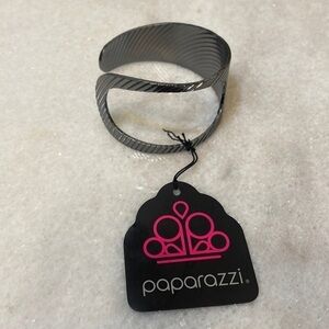 Paparazzi Bracelet Black gun metal silver cuff shiny jewelry New OS
